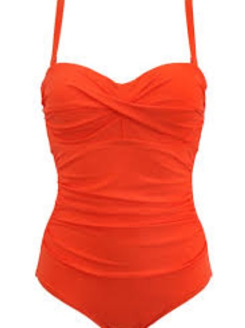 Anne Cole Bright Orange Ruched Sweetheart One-Piece Swimsuit